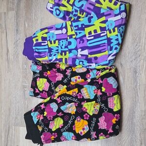 Children's Place 10 12 L pj pajama pants fleece cupcake purple
